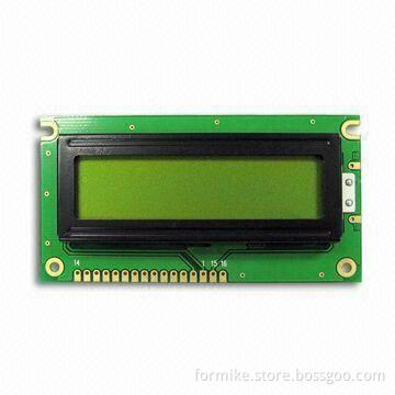 Dot-matrix LCD Display with 16 Characters x 2 Lines, 99 x 24mm Viewing Area, and LED Backlight